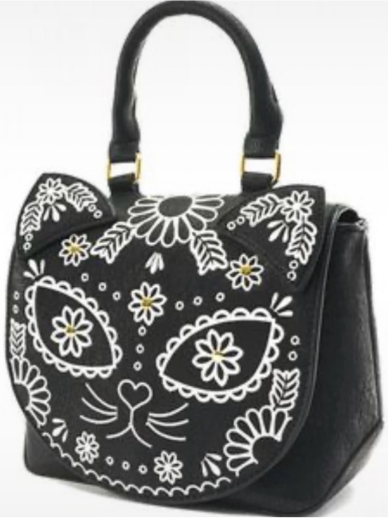 Loungefly Handbags - Loungefly Sugar Skull Black Kitty Cat Crossbody Purse